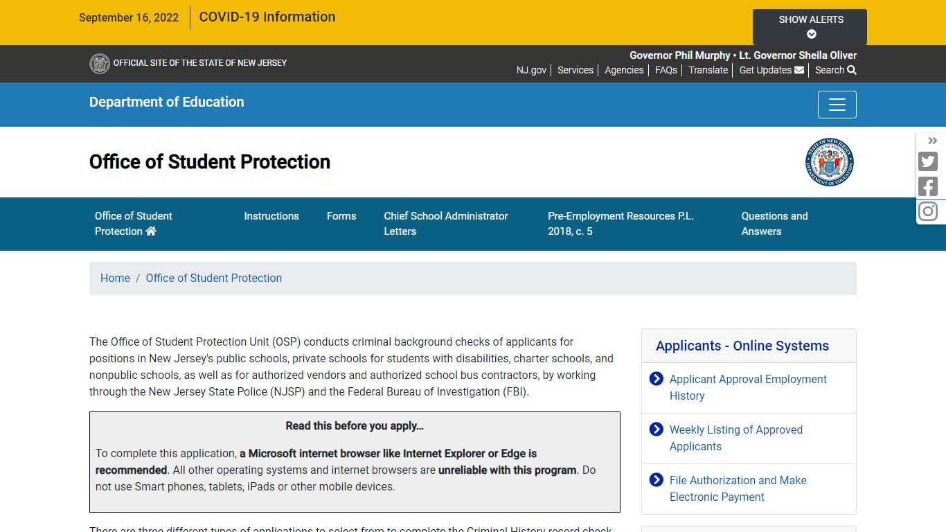 New Jersey Department of Education - Government of New Jersey